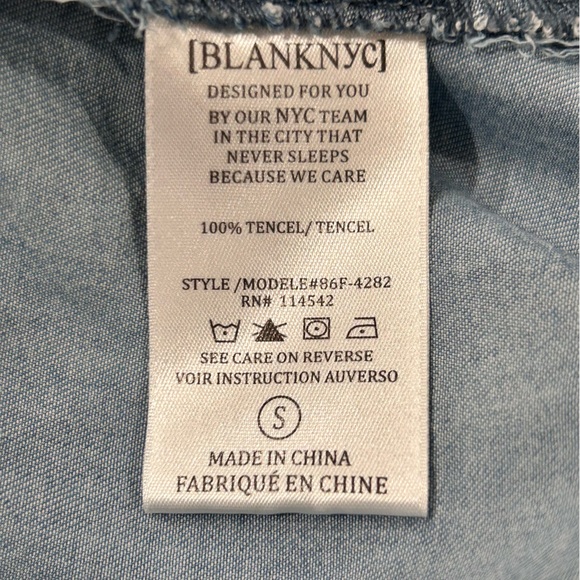 Blank NYC Drape Front Chambray Top - Picture 11 of 11